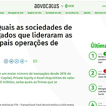 TTR. Quais as sociedades de advogados que lideraram as principais operaes de M&A?